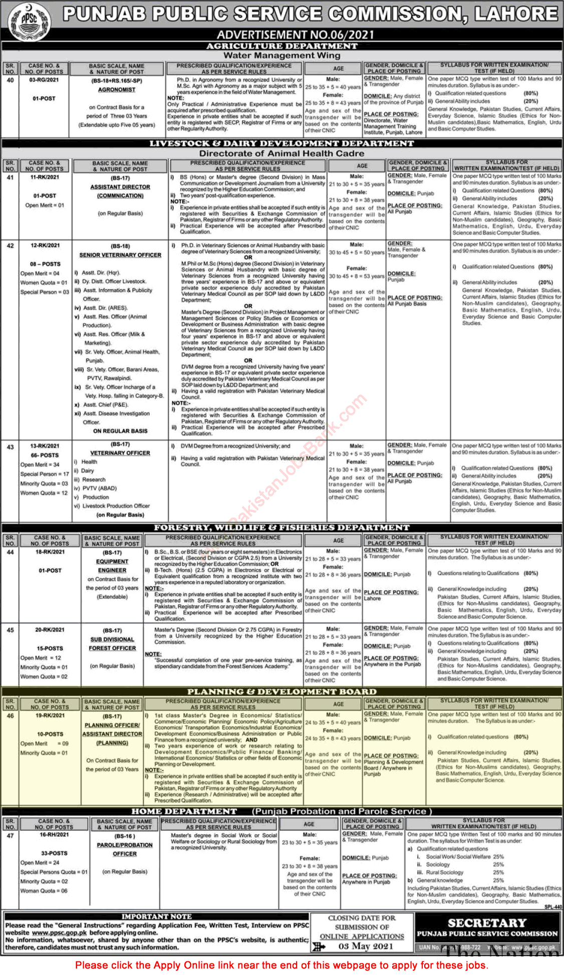 Planning Officer Jobs in Planning and Development Board Punjab April